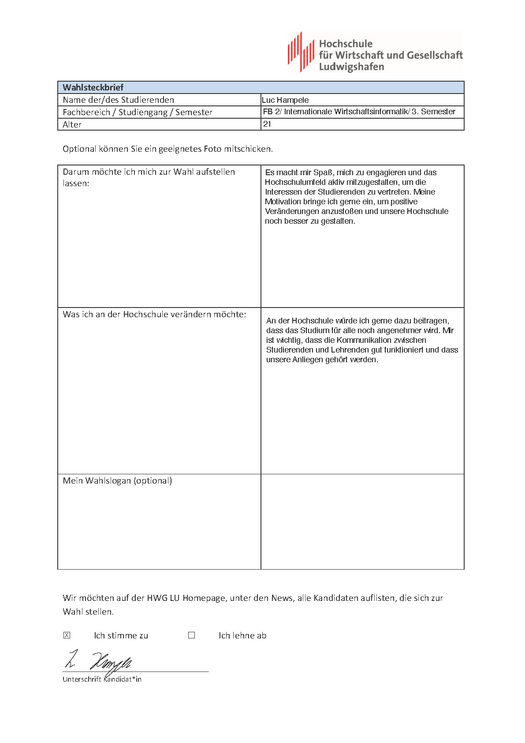 Election profile Luc Hampele