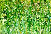 painted bamboo forest in green