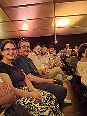 Participants of the alumni network meeting in the tent cinema