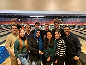 Students bowling