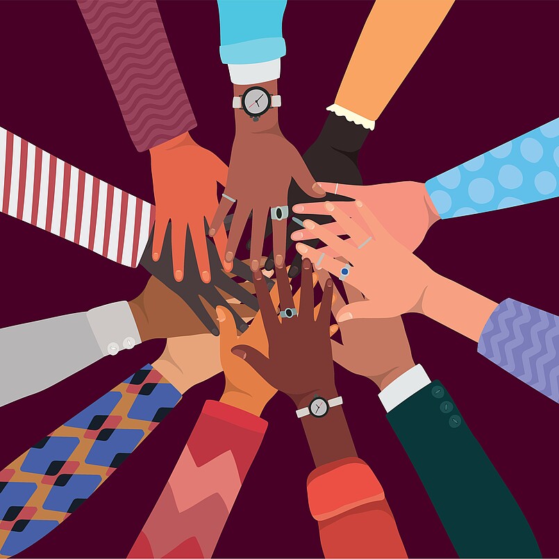 Symbolic image of hands for diversity