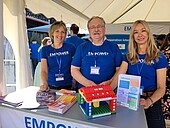 The EMPOWER team from Ludwigshafen visibly had fun at the Mainz Science Market (Photo: EMPOWER).