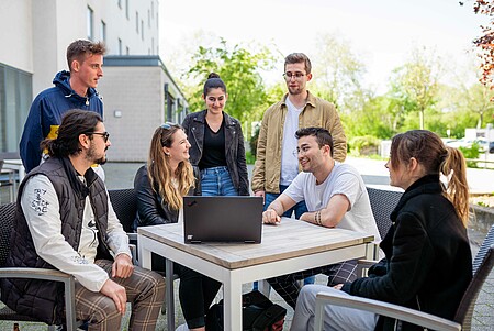 Students on the HWG LU campus