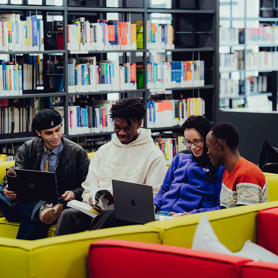 Students in the library